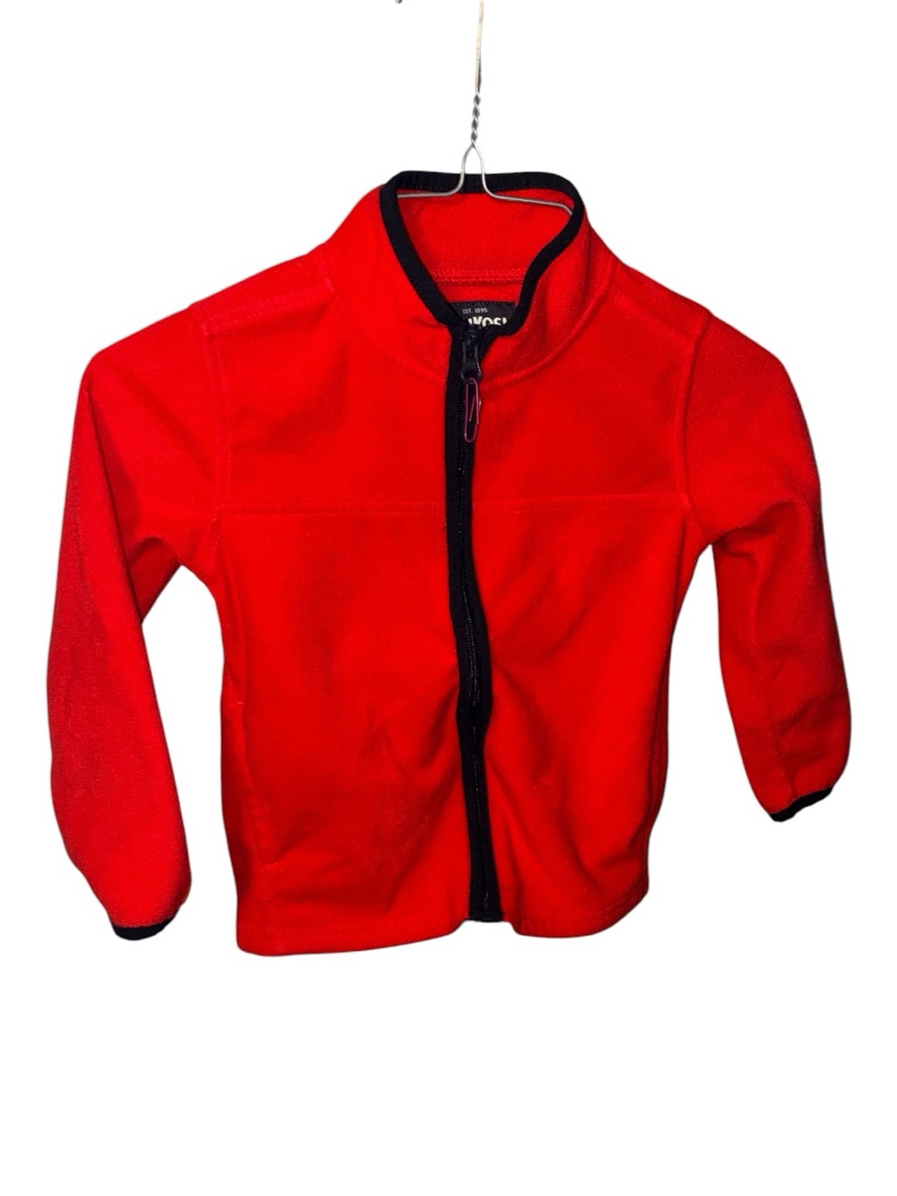 OshKosh B'gosh Red Fleece Zip Jacket with Navy Trim